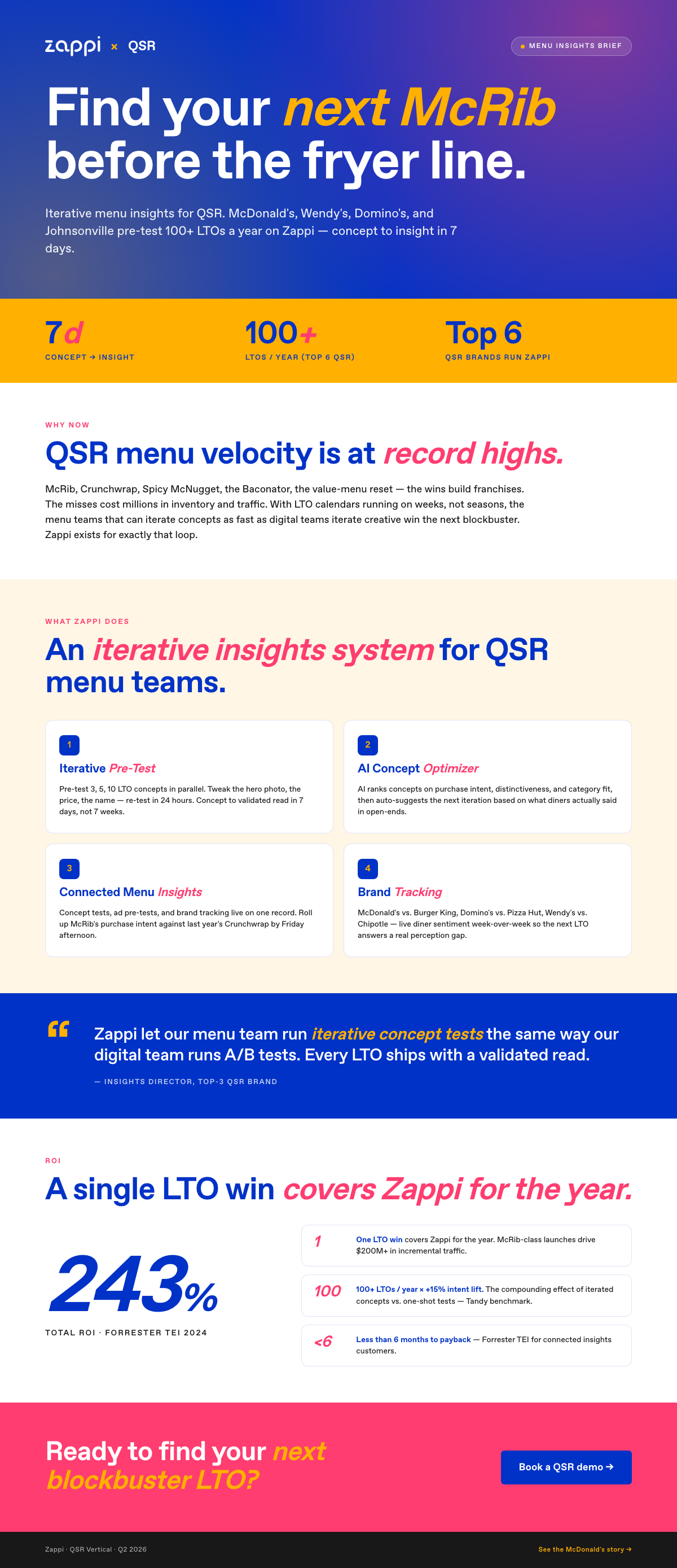 QSR one-pager